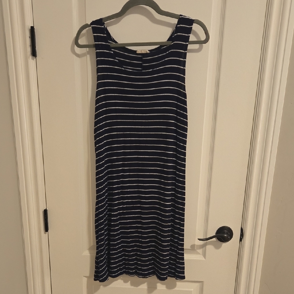 Pinc Navy and White Striped Mini Dress